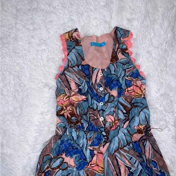 Tori Richard Express Yourself Rebekah Romper size Small Floral Preppy Print - Picture 1 of 7